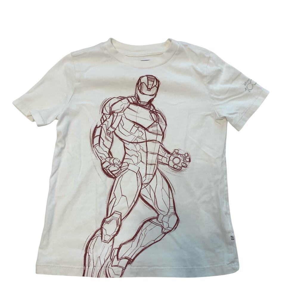 GAP Marvel Iron Man T-Shirt White Youth Small